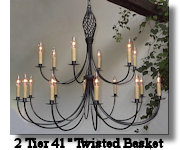 click here for 2 Tier Twisted Basket Wrought Iron Chandelier Page