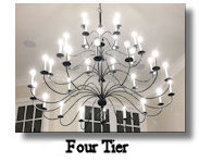 click here for Large 36 Arm 4 Tier Wrought Iron Chandelier