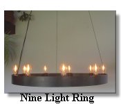 click here for Nine Light Ring Wrought Iron Chandelier